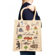 Tote bag with Lithuanian cities and symbols