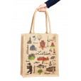 Tote bag with Lithuanian cities and symbols