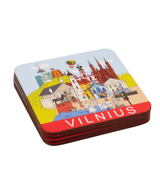 Padėkliukai puodeliams su Vilniaus miestu
