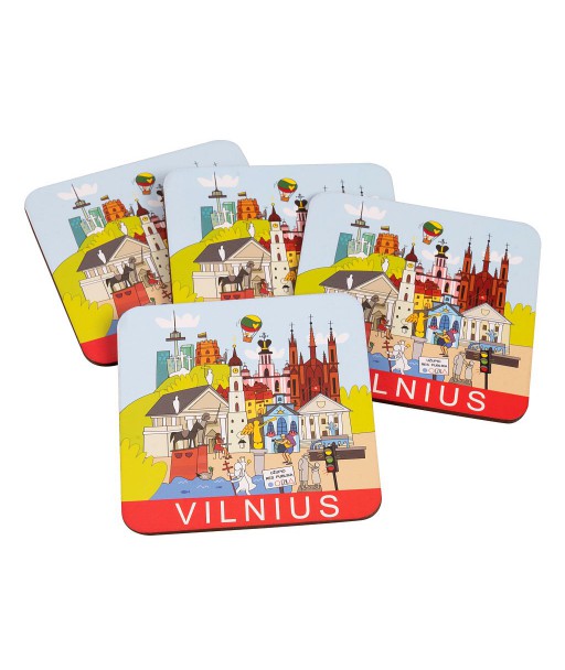 Padėkliukai puodeliams su Vilniaus miestu