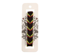 Black Leather Bracelet with Tricolor Details