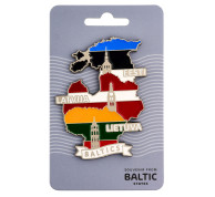 Magnetas Baltics su Baltijos šalių kontūrais ir vėliavomis Magnetas Baltics su Baltijos šalių kontūrais ir vėliavomis