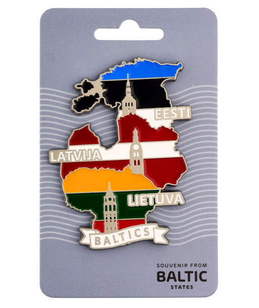 Magnetas Baltics su Baltijos šalių kontūrais ir vėliavomis