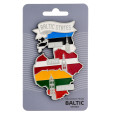 Suvenyrinis magnetas Baltic States su Baltijos šalių kontūrais