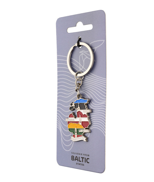 Raktų pakabukas Baltic su Baltijos šalių kontūrais ir vėliavomis