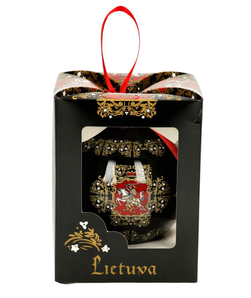 Dekoratyvinis žaisliukas Lietuva su Vyčiu juodos spalvos