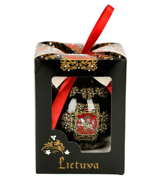 Dekoratyvinis žaisliukas Lietuva su Vyčiu juodos spalvos