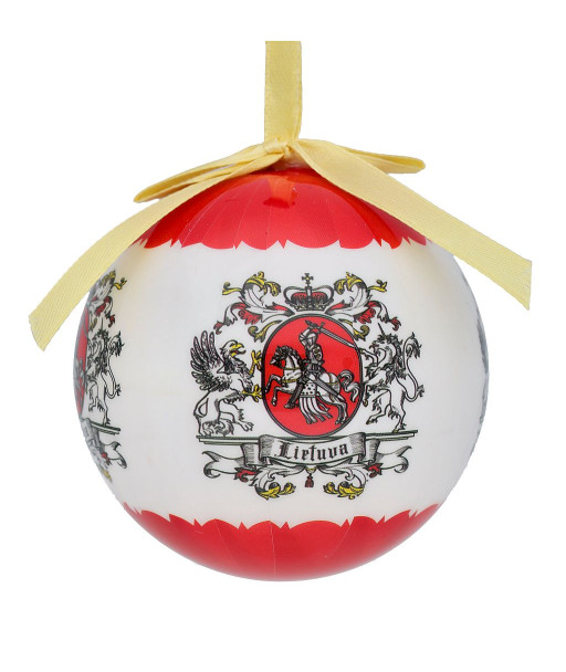 Dekoratyvinis žaisliukas Lietuva su Vyčiu baltos spalvos