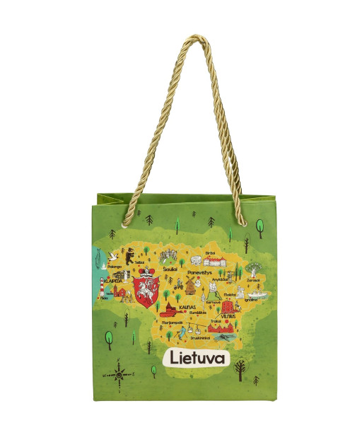 Popierinis maišelis Lietuva su žemėlapiu