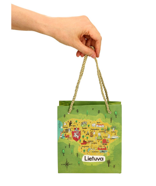 Popierinis maišelis Lietuva su žemėlapiu