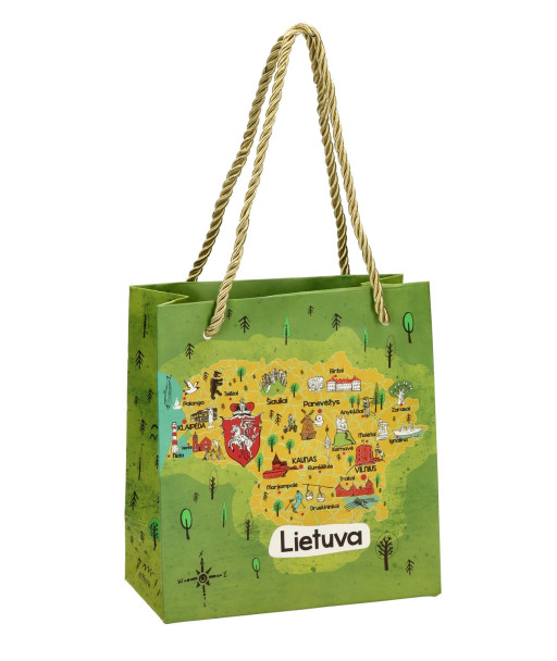 Popierinis maišelis Lietuva su žemėlapiu