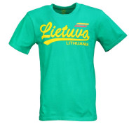 Žali marškinėliai su iškiliomis raidėmis Lietuva