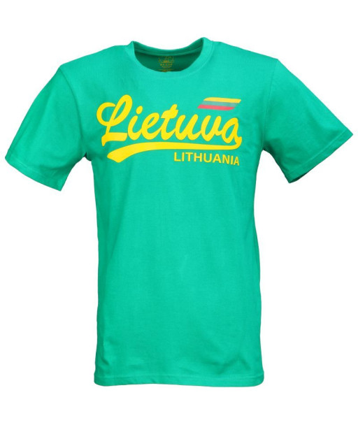 Žali marškinėliai su iškiliomis raidėmis Lietuva