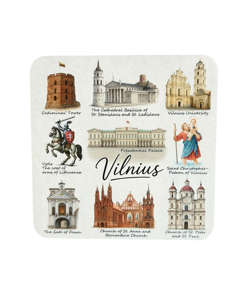 Padėkliukai puodeliams žymiausi Vilniaus pastatai ir simboliai