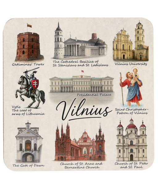 Padėkliukai puodeliams žymiausi Vilniaus pastatai ir simboliai