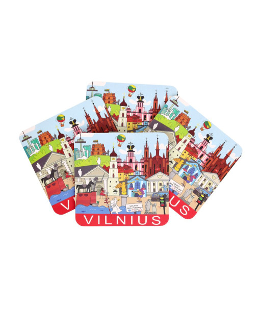 Padėkliukai puodeliams su Vilniaus miestu
