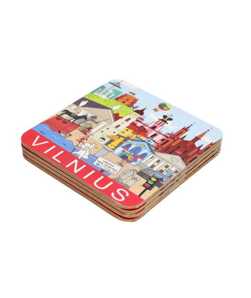 Padėkliukai puodeliams su Vilniaus miestu