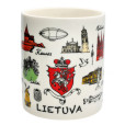 Porcelain mug Symbols of Lithuanian cities
