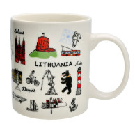 Porcelain mug Symbols of Lithuanian cities