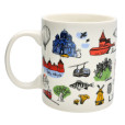 Porcelain mug Symbols of Lithuanian cities
