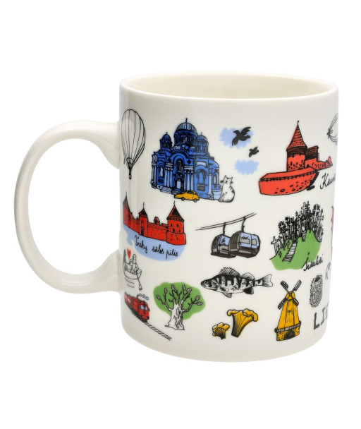 Porcelain mug Symbols of Lithuanian cities