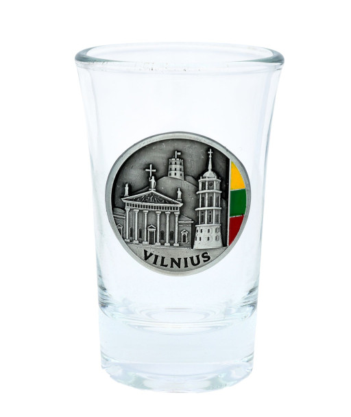 Sidabrinės spalvos stikliukas su metaline detale Vilnius