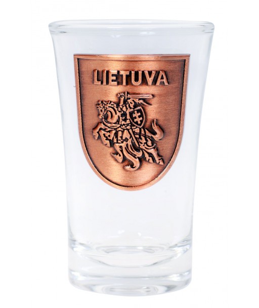 Stikliukas su Lietuvos herbu ir metaline detale