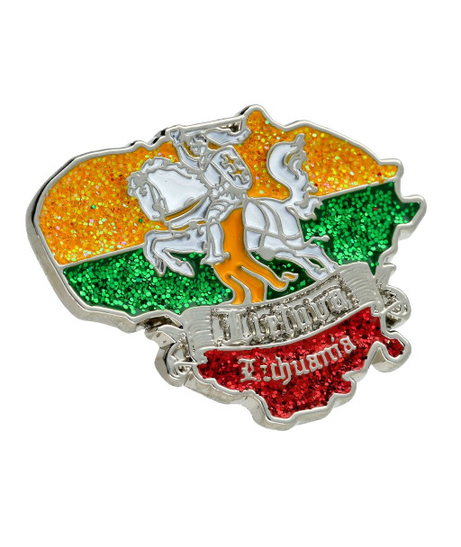 Pin Badge Vytis in the Outline of Lithuania