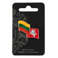 Metalinis ženkliukas su Lietuvos vėliava ir istorine vėliava